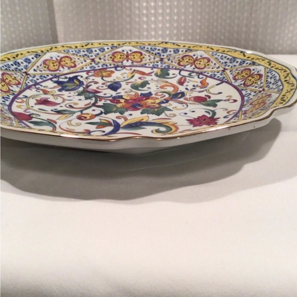 Porcelain Floral Decor Large Charger Platter/Plate Stamped 675- 12” - Picture 4 of 9